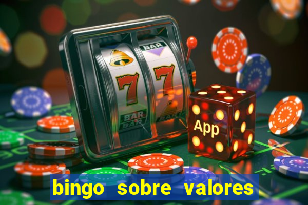 bingo sobre valores para imprimir