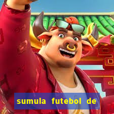 sumula futebol de campo word